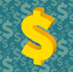Golden Dollar Sign Seamless Pattern