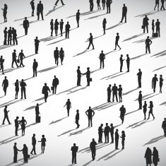 Vector of Silhouettes Business People N2