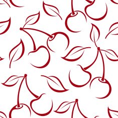 Seamless background with cherry silhouettes Vector illustration