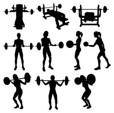 Weigh Lifting Silhouette Collection (vector raster)