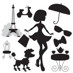 Girl in Paris vector illustration N6