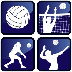 Volleyball Button Icon Designs - Girls