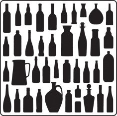 Silhouette bottles- Black and white