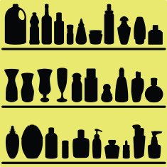 Vector Silhouette Bottles glasses Containers