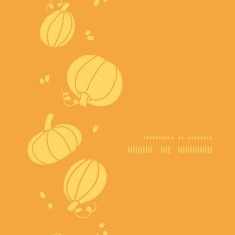 Thanksgiving golden pumpkins vertical frame seamless pattern background