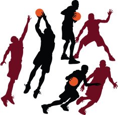 Sylhouettes of Basketball Players in action N2