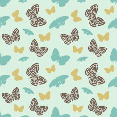 Vector seamless tiling pattern with butterflies