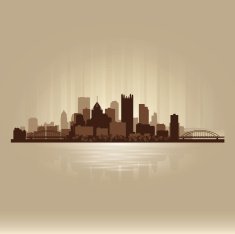 Pittsburgh Pennsylvania brown skyline city silhouette