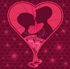 Couple in love and champagne N2