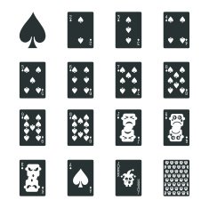 Spade Suit Playing Card Silhouette Icons N2