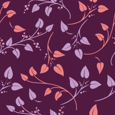 Random Repeating Pattern Of Simple Vines And Leaves N4