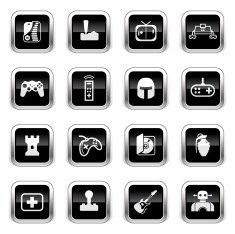 Supergloss Black Icons - Video Gaming