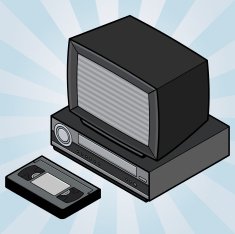 Retro tv set with vhs