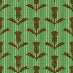 Stencil Style Scottish Thistle Seamless Pattern N12