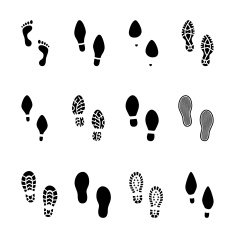 Set of footprints and shoeprints icons N2