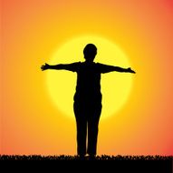 Vector silhouette of woman N371