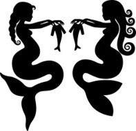 Expecting Pregnant Mermaid silhouettes