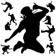 Vector Silhouette Of People N687