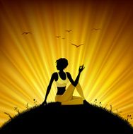 Woman Practicing Yoga in Nature