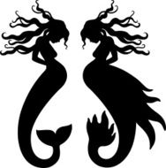 Pregnant Mermaid silhouettes