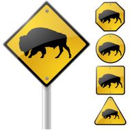 Buffalo Crossing Sign