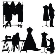 Fashion designer working in her workshop