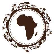 African ethnic background in design flat style