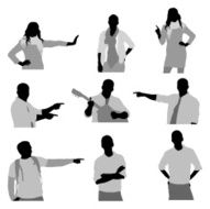 Silhouette of people in different poses N20