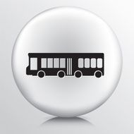 Round Icon With Two Hands Cupping a Public Transportation Bus N2