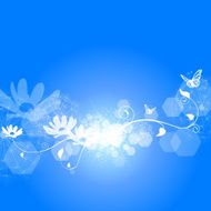 Flower abstract on blue