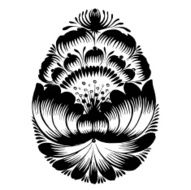 decorative floral silhouette Easter egg
