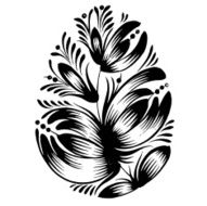 decorative floral silhouette Easter egg N3
