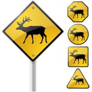 Elk Crossing Sign N2