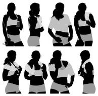 Multiple images of a female athlete N4