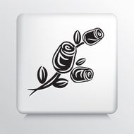 Square Icon With Roses Florist Symbol N2
