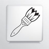 Square Icon With Leaf Eco Environmental Paintbrush
