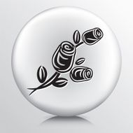 Round Icon With Roses Florist Symbol