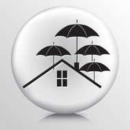 Round Icon With ouse Insurance Umbrellas