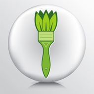 Round Icon With Leaf Eco Environmental Paintbrush N2
