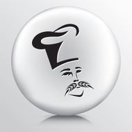 Round Icon Baker With Wheat Moustache