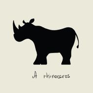 black silhouette of rhinoceros