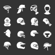 Set icons of helmets and masks