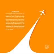 Yellow background with airplane and its tracks Banner design