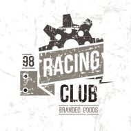Emblem racing club in retro style