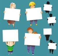 Set of people with banners N2