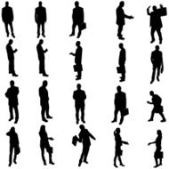 Vector silhouette of business people N76