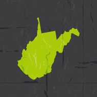 Detailed map of West Virginia state grunge style