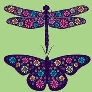 Butterfly and Dragonfly Silhouettes