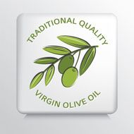 Square Icon With Olive Branch N2