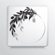 Square Icon With Olive Branches Wreath